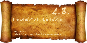 Laczházi Barlám névjegykártya